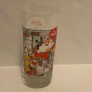 Vintage Santa Coca Cola Glass 1994 Collector Edition from Krystal